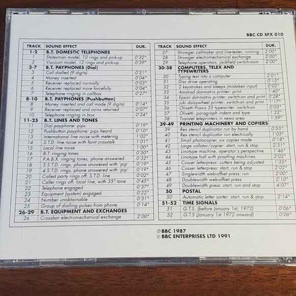 BBC Sound Effects Library Communications Disc 10  CD 1991 - Picture 2 of 3